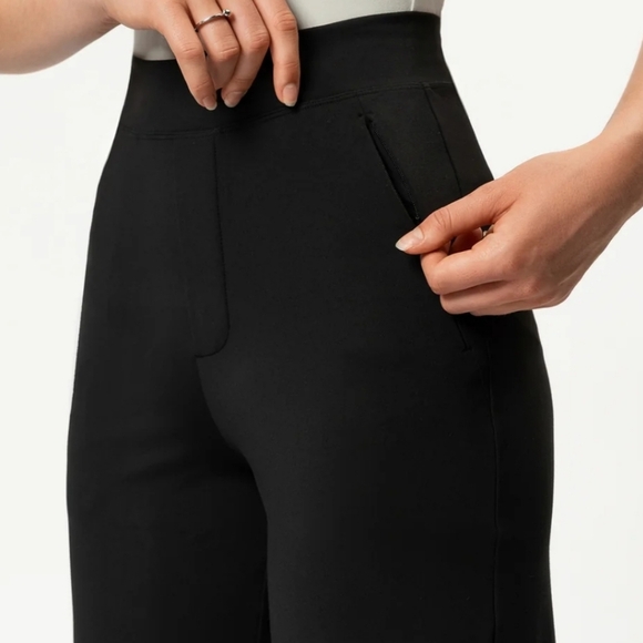 Ninepine High Waist Wide Leg Stretchy Black Pants Size Medium - Picture 3 of 8